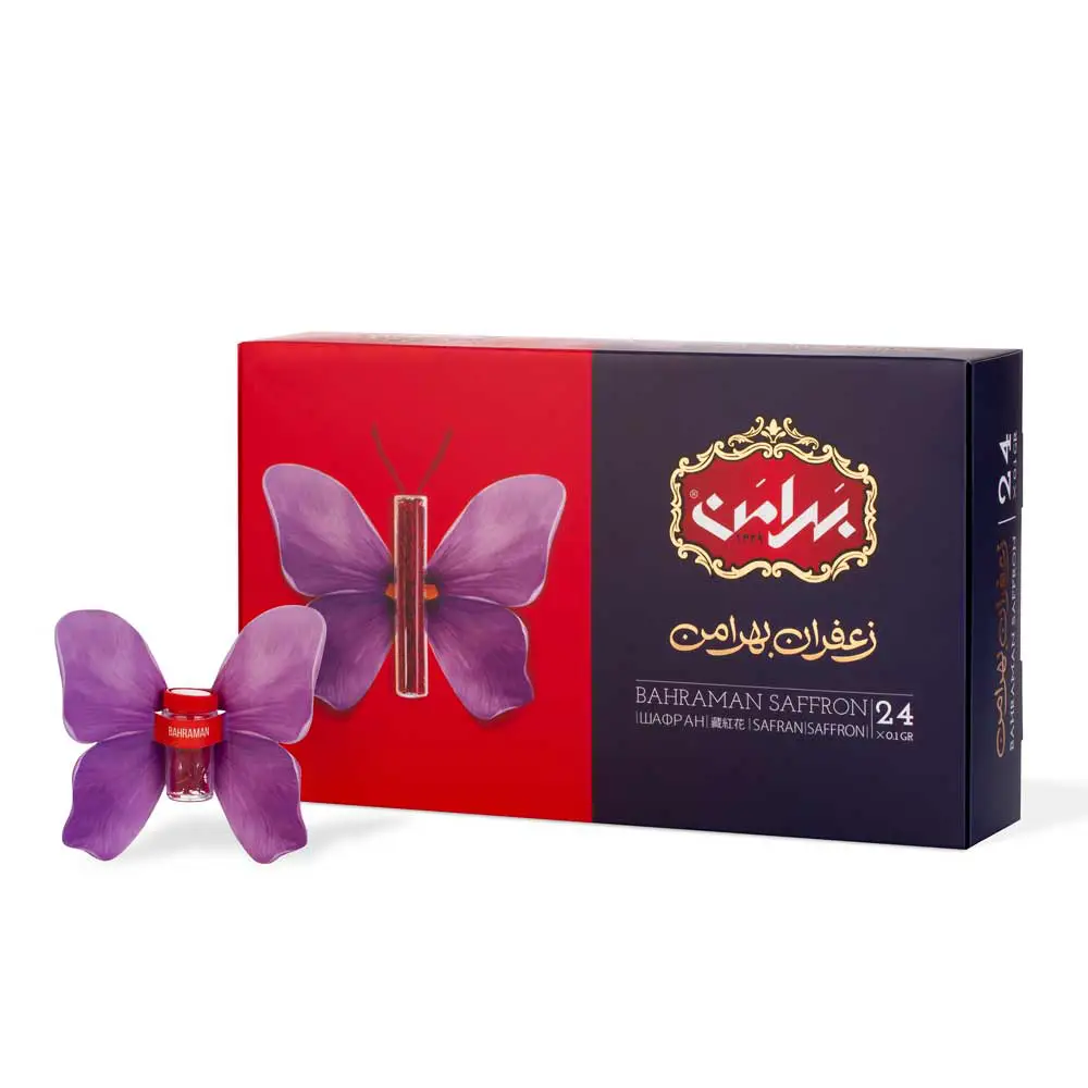 فروش آنلاین زعفران بهرامن مدل پروانه