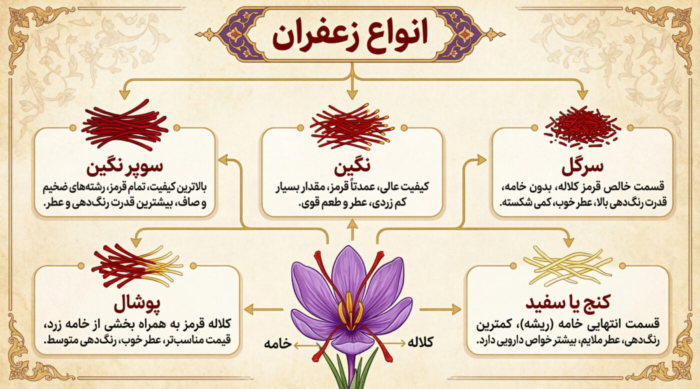 اینفوگرافیک انواع زعفران