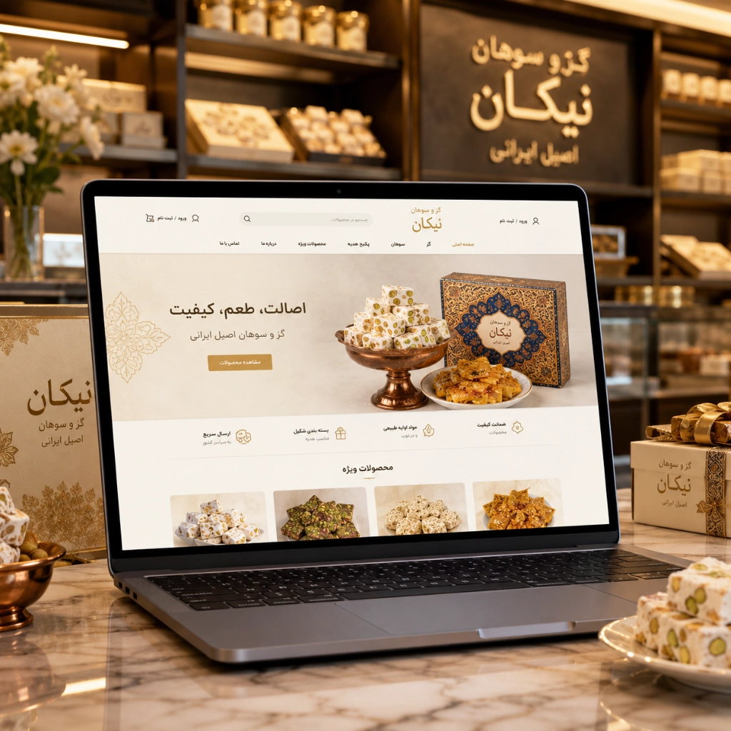 طراحی سایت حرفهای برای فروش انواع گز و سوهان