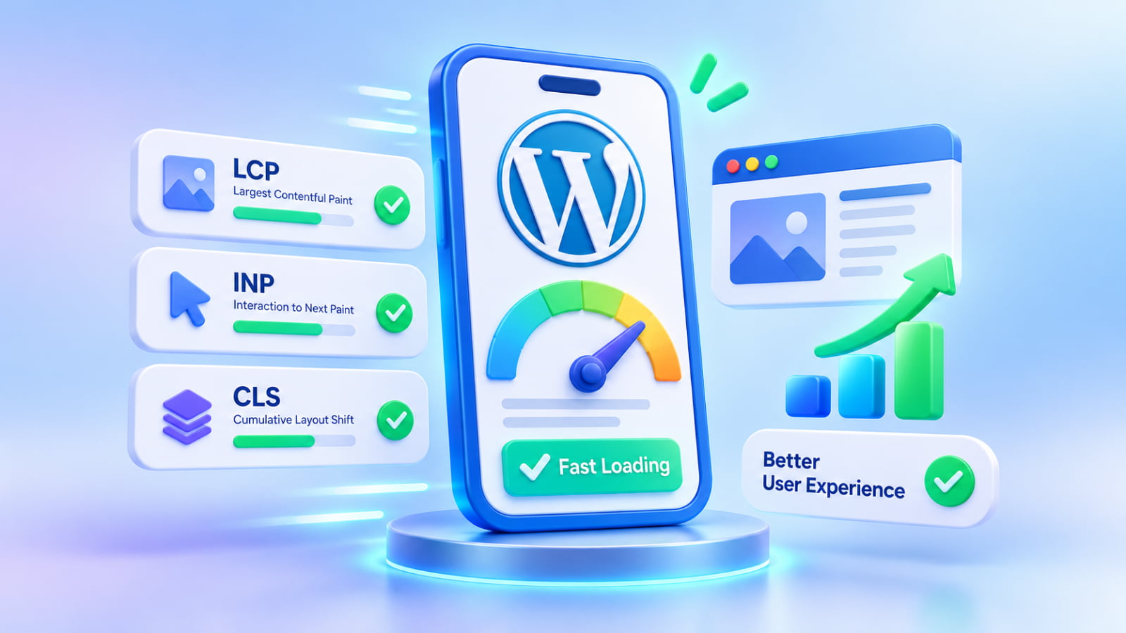 بهبود Core Web Vitals وردپرس با تمرکز بر LCP، INP و CLS