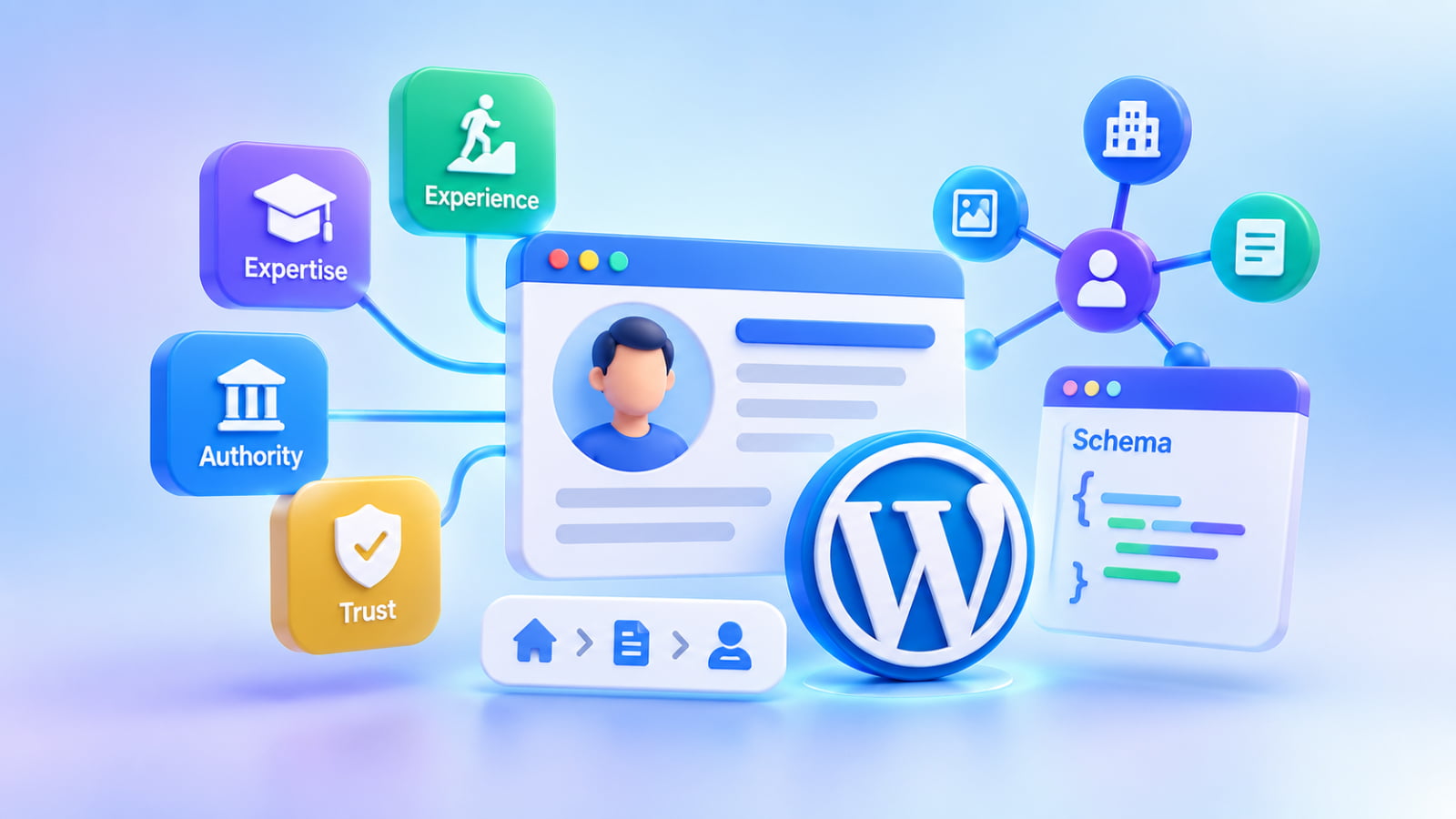 ارتباط تخصص نویسنده، اعتبار، اعتماد و Schema در سایت وردپرسی